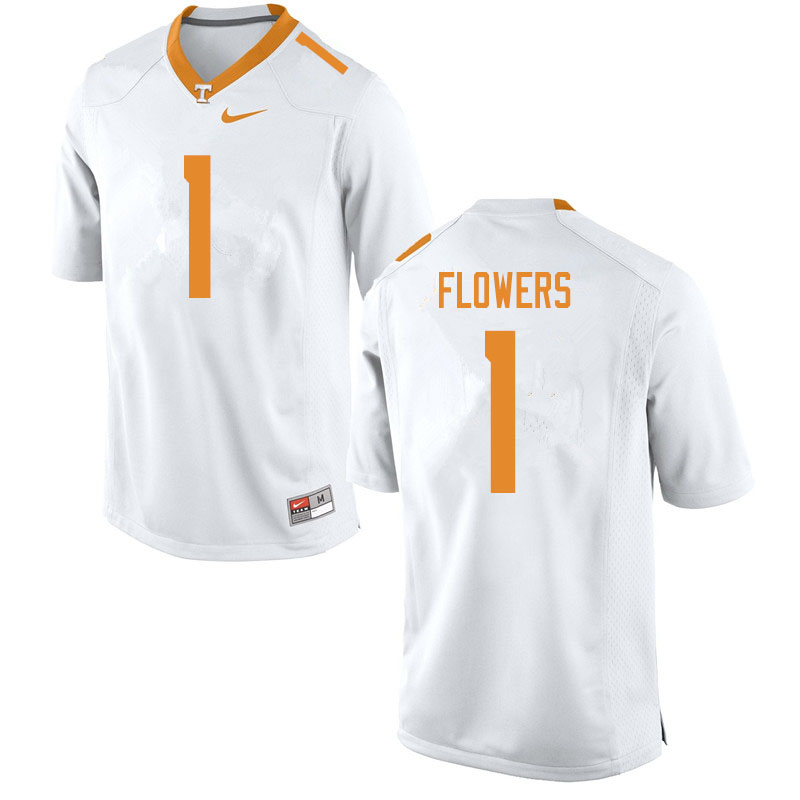 Men #1 Trevon Flowers Tennessee Volunteers College Football Jerseys Sale-White - Click Image to Close